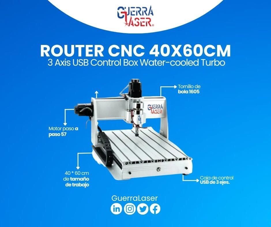 Router Cnc 40x60cm 3 Axis USB Control Box Water-cooled