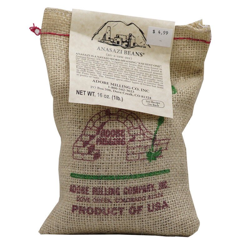 Adobe Anasazi Beans, 1lb Burlap Adobe Anasazi Beans, 1lb Burlap