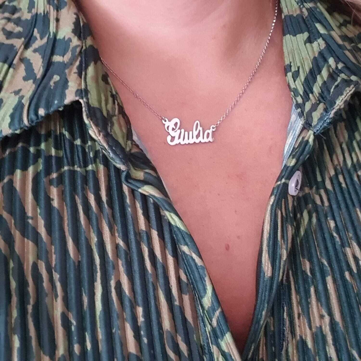 ​Collana con nome corsivo liscia