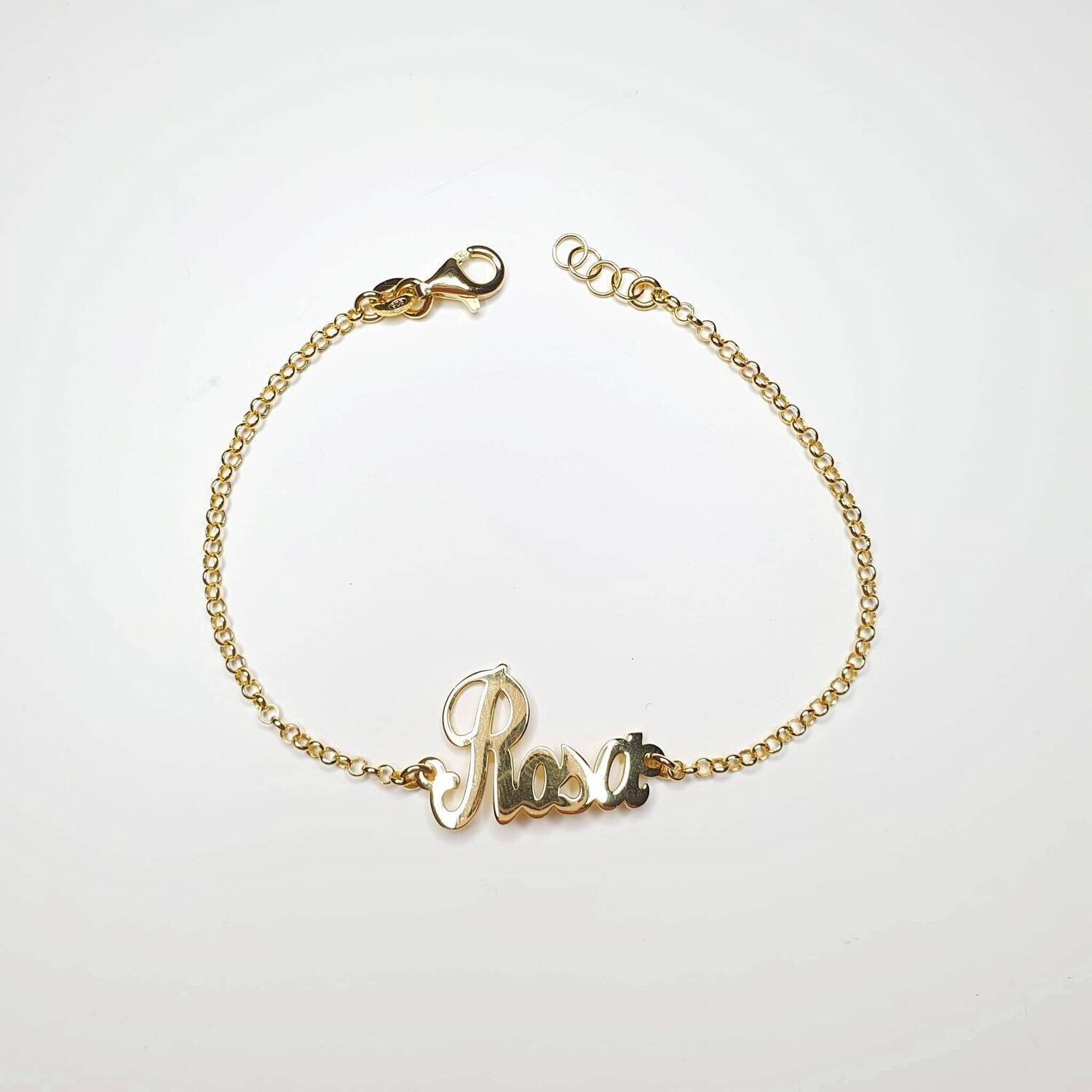 Bracciale con nome corsivo liscio