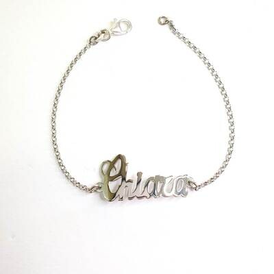 Bracciale con nome corsivo liscio