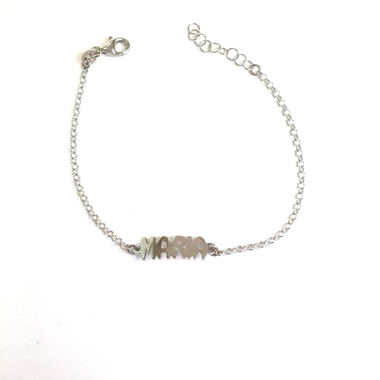 Bracciale con nome stampatello piccolo liscio
