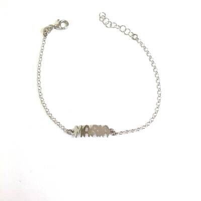 Bracciale con nome stampatello piccolo liscio