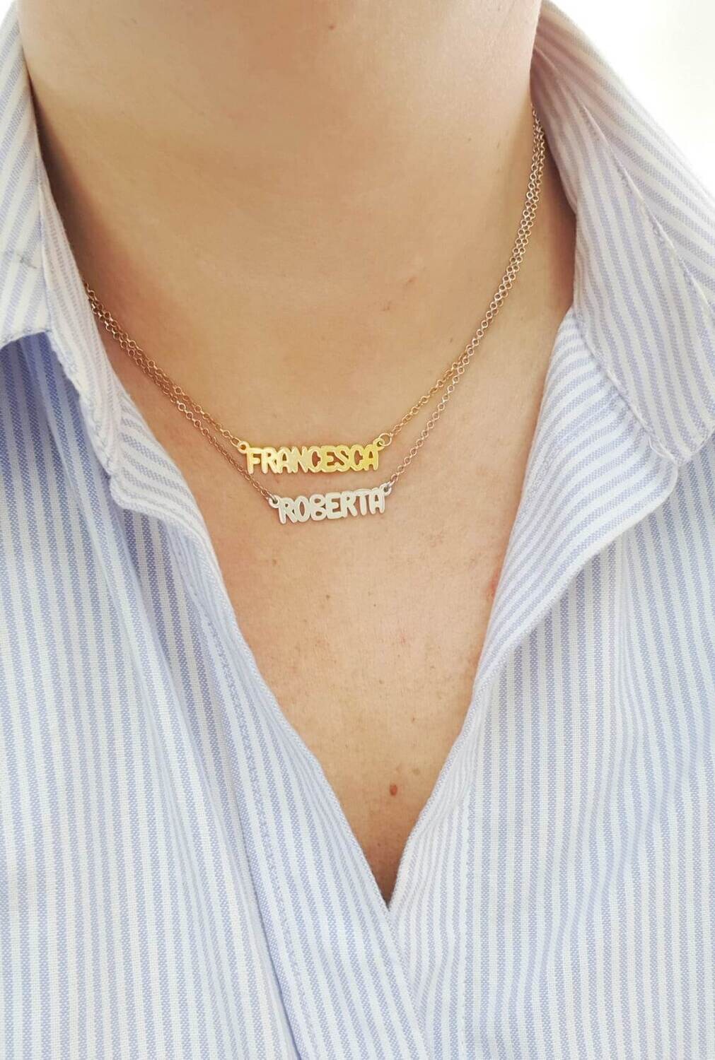 Collana con nome liscia Piccola