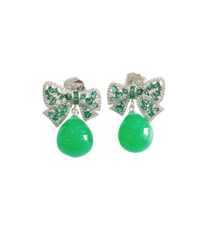 Orecchino Fiocco Verde