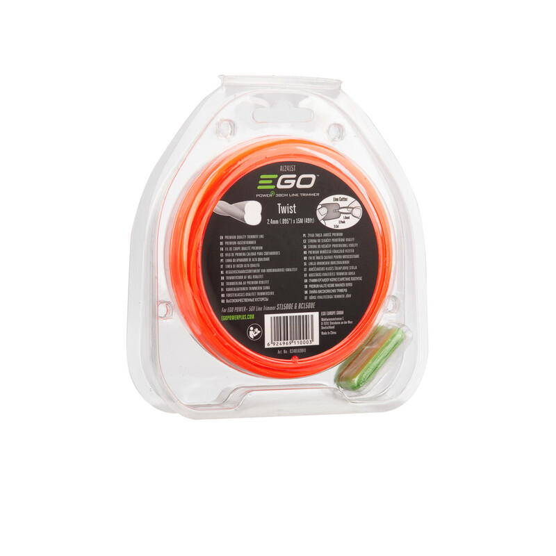 EGO AL2415T 2,4mm/15m gedrehter LOW NOISE Faden für Rasentrimmer mit 35-38cm Schnittbreite