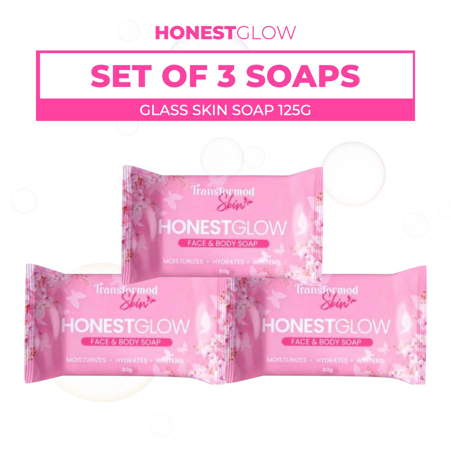 3pcs Glass Skin Soap 125g (Exp Aug 2025)