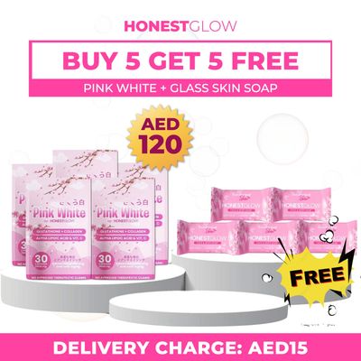 5 Pink White Glutathione &amp; Collagen Capsules