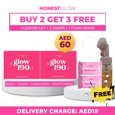 Buy 2 Get 3 FREE: 2 Glow190 Rejuvenating Set + 2 Soaps + 1 Foam Wash