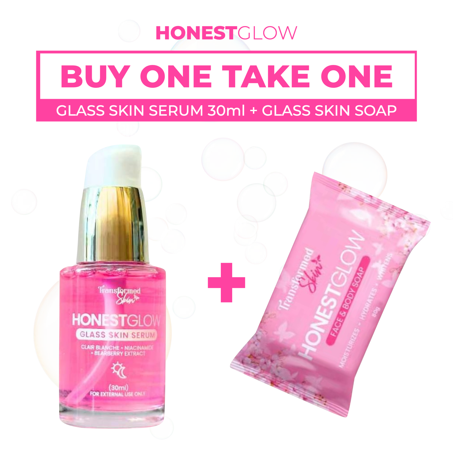 Glass Skin Serum 30ml FREE PINK SOAP