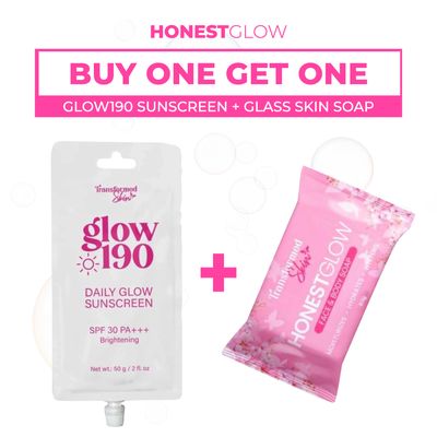 Glow190 Sunscreen 50g FREE PINK SOAP