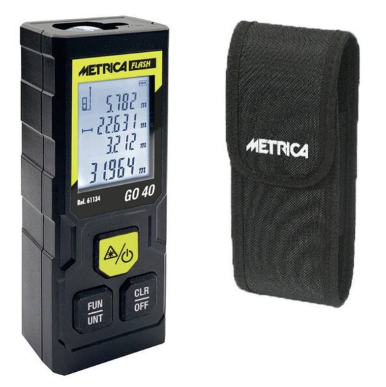 MISURATORE Laser Giallo per distanze, superfici e volumi - METRICA