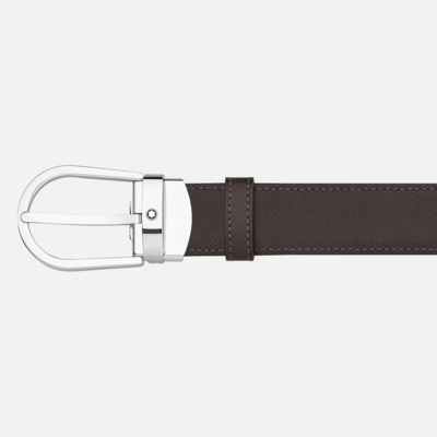 Cintura Montblanc elegante nera/marrone Sartorial reversibile regolabile MB113834