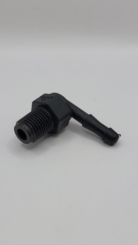 1/4" MPT x 1/4" Barb 90 degree