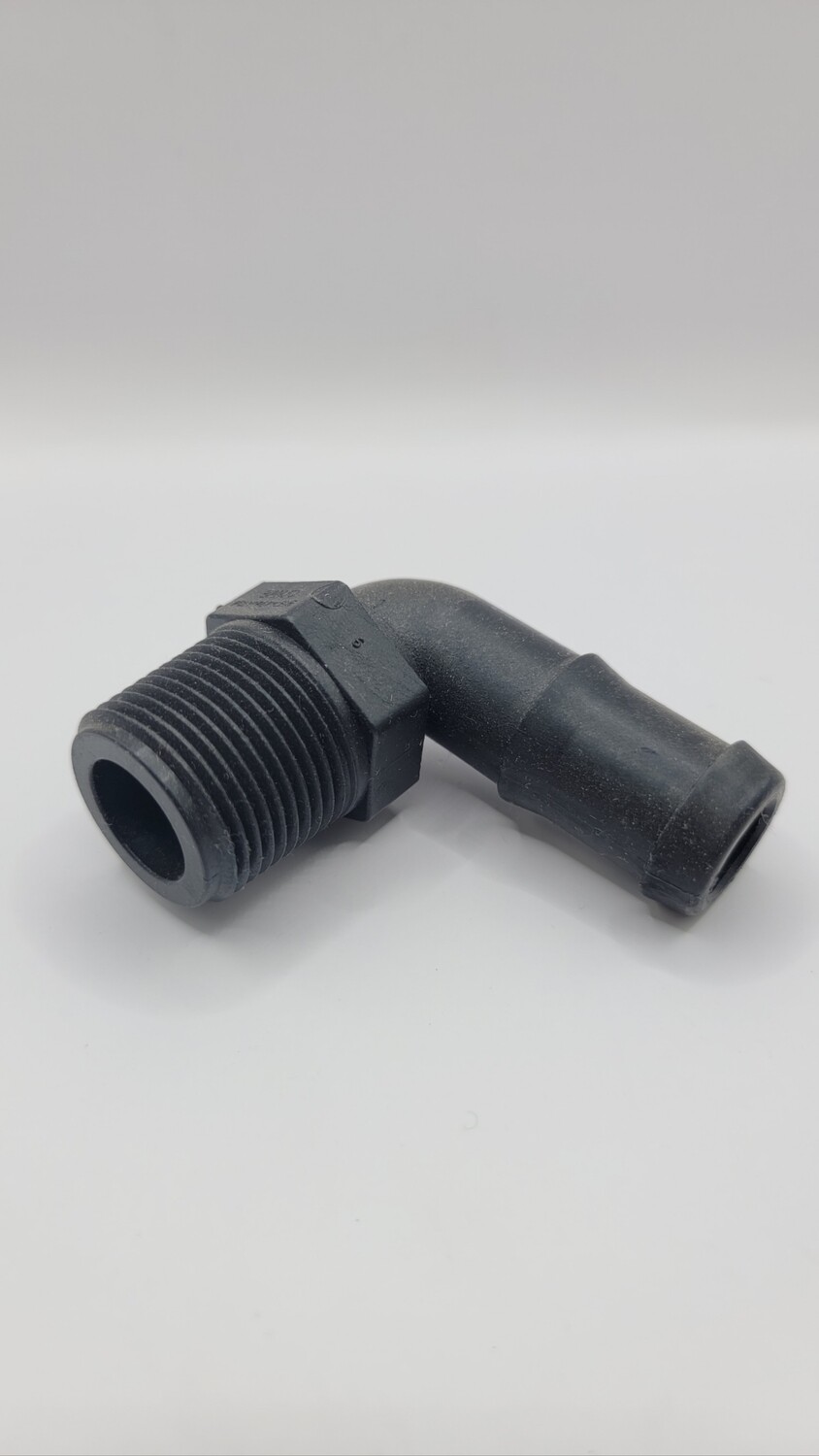 3/4" MPT x 3/4" Barb 90 degree