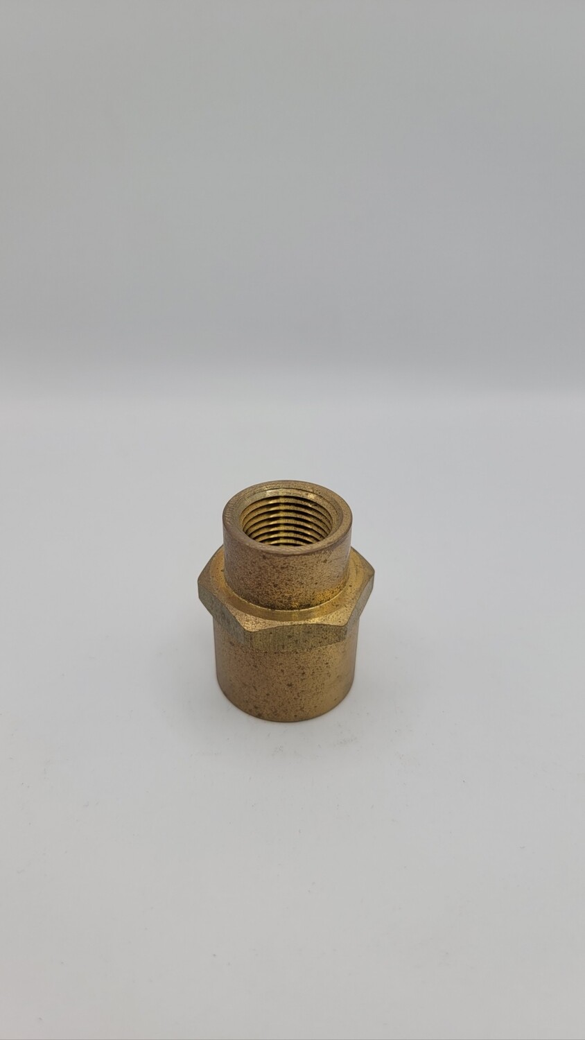 Brass Hex Coupler 1/2 FPT x 3/8 FPT