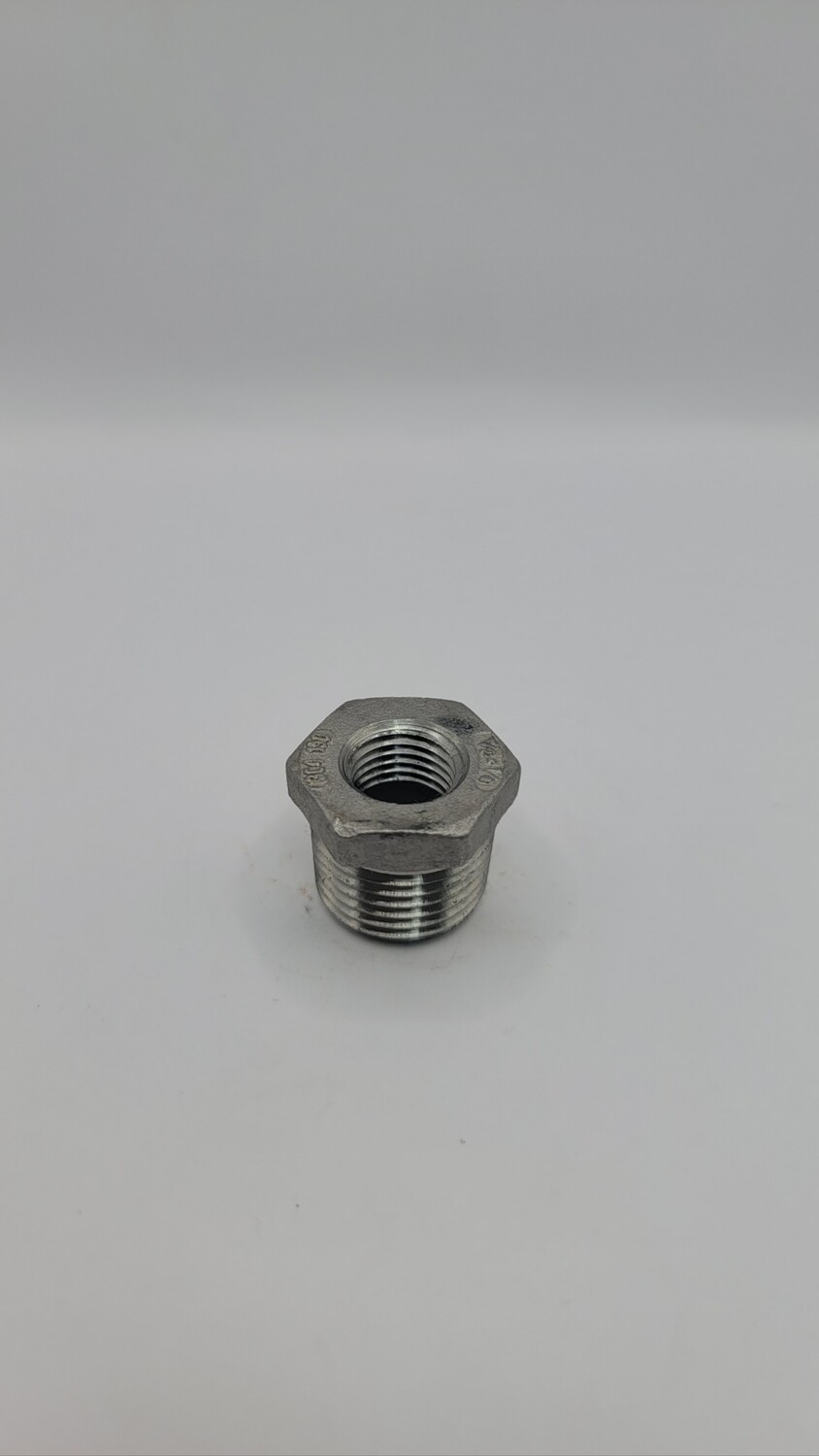 SS HEX Bushing 1/2" mpt x 1/4"fpt