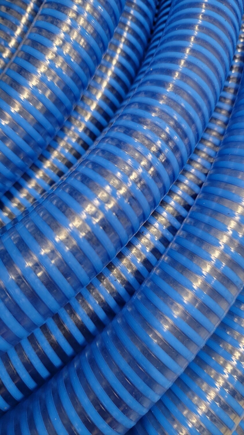 1 1/4" Flex Tech Suction Hose Blue- Sold by the foot