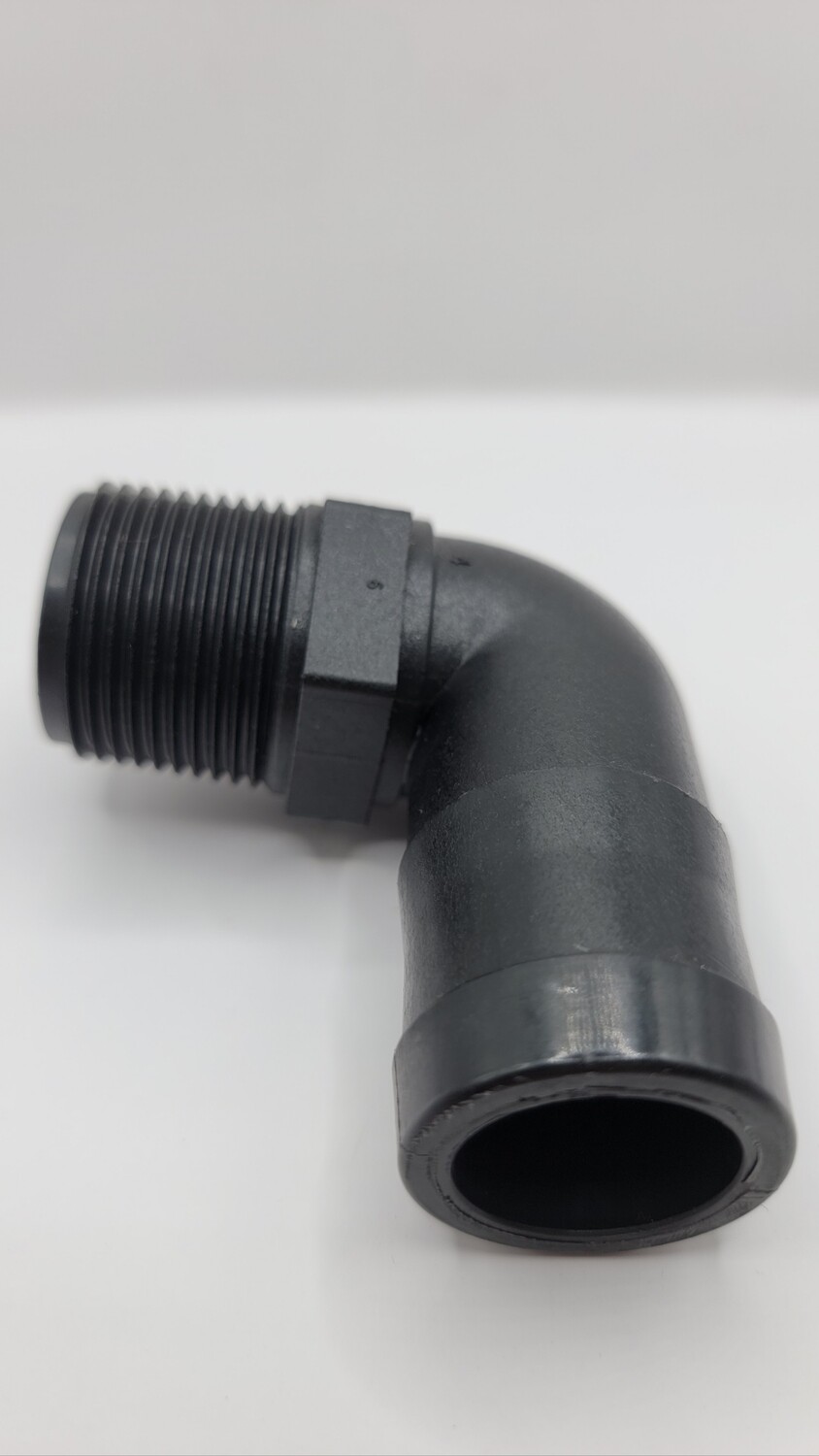 1" MPT× 1"-1/4" Barb 90 degree