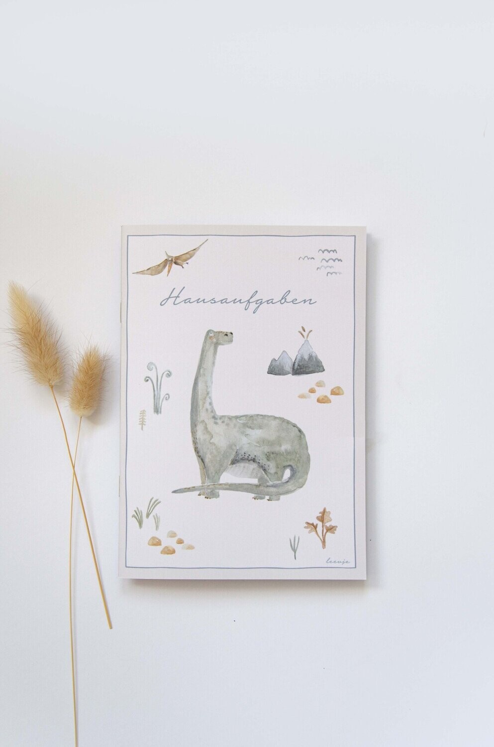 Hausaufgabenheft, Motiv: Dino