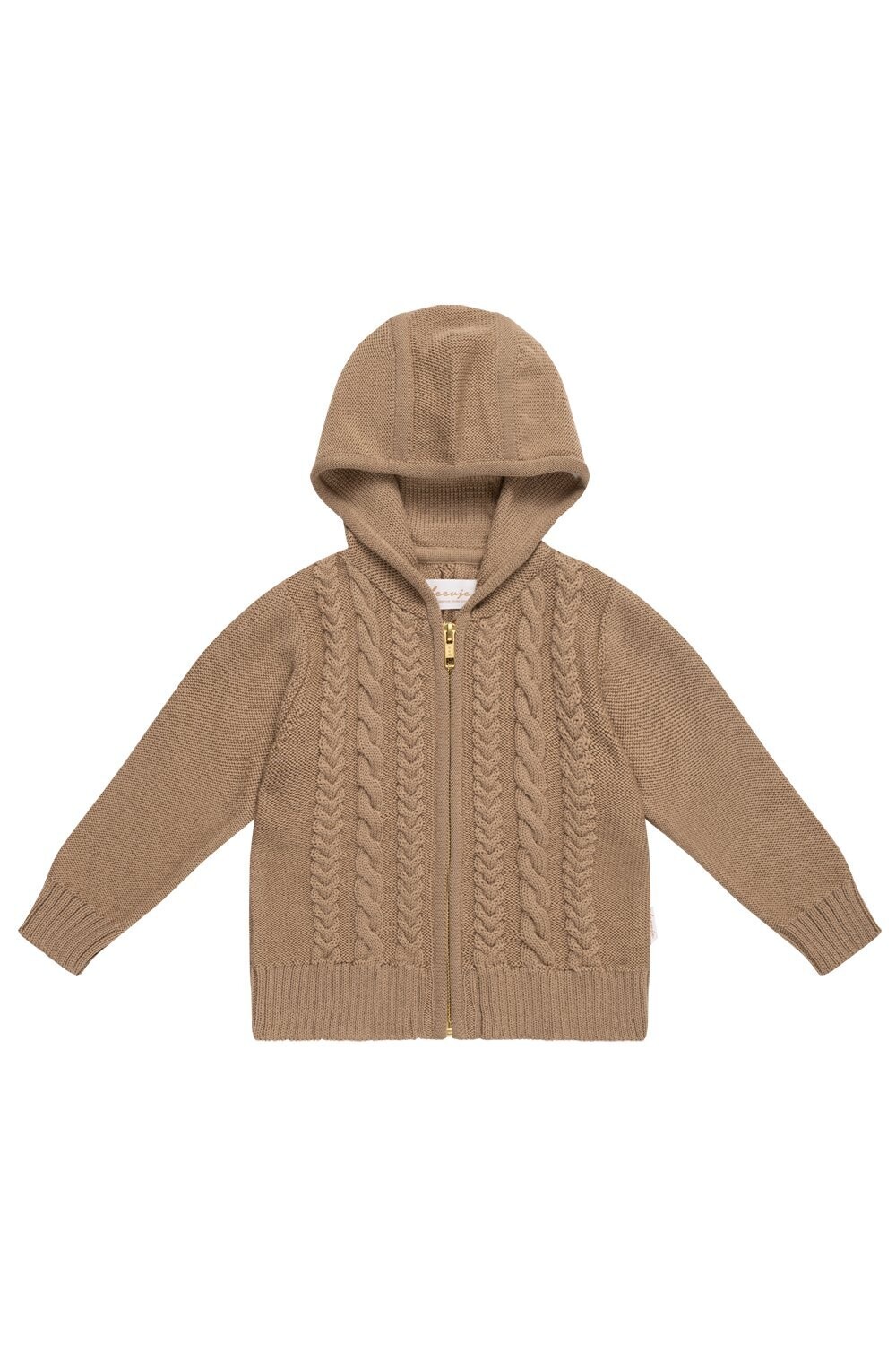 Strickjacke mit Reißverschluss u. Kapuze
