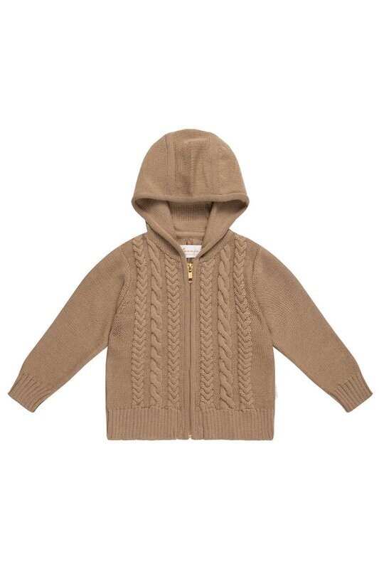 Strickjacke mit Reißverschluss u. Kapuze Strickjacke mit Reißverschluss u. Kapuze