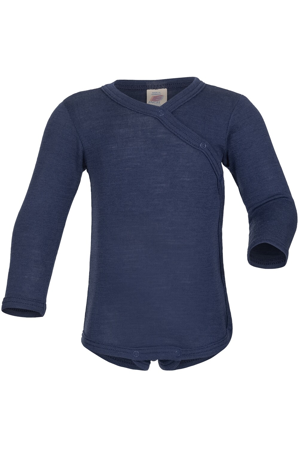 Wickelbody Wolle/Seide langarm marine