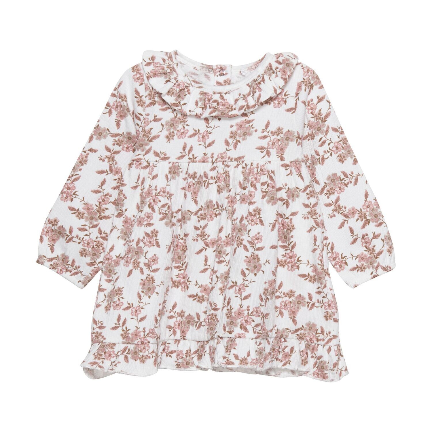 Kleid Dress LS Wrinkle Flower