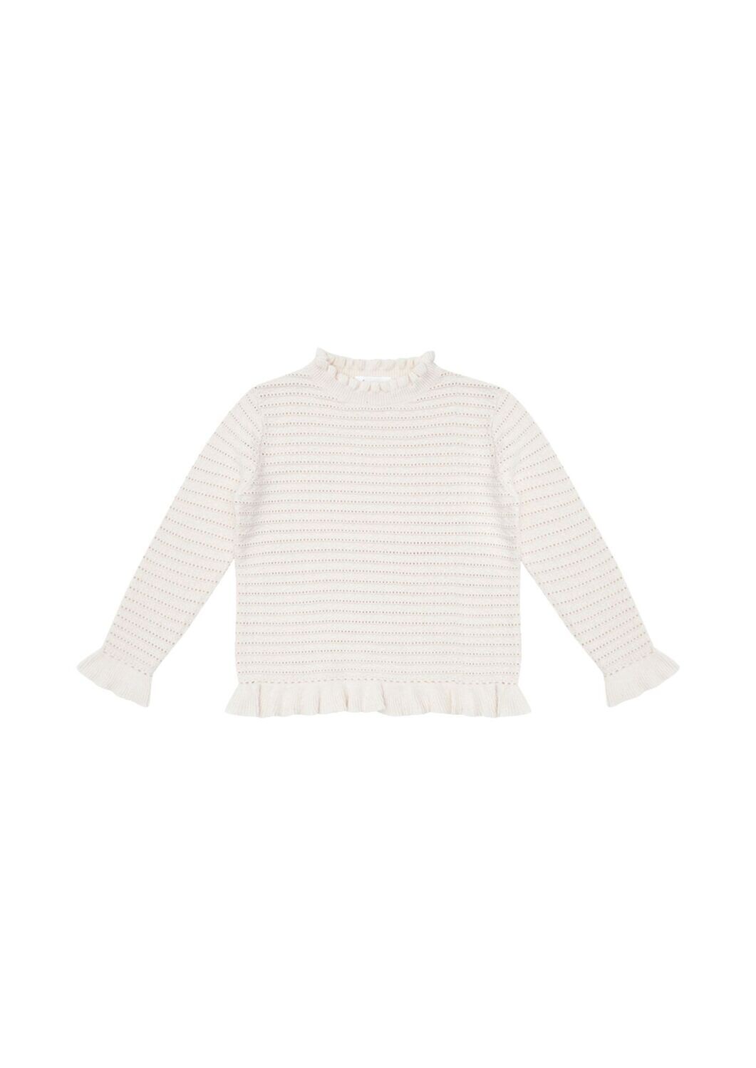 Feinstrickpullover mit Rüschen