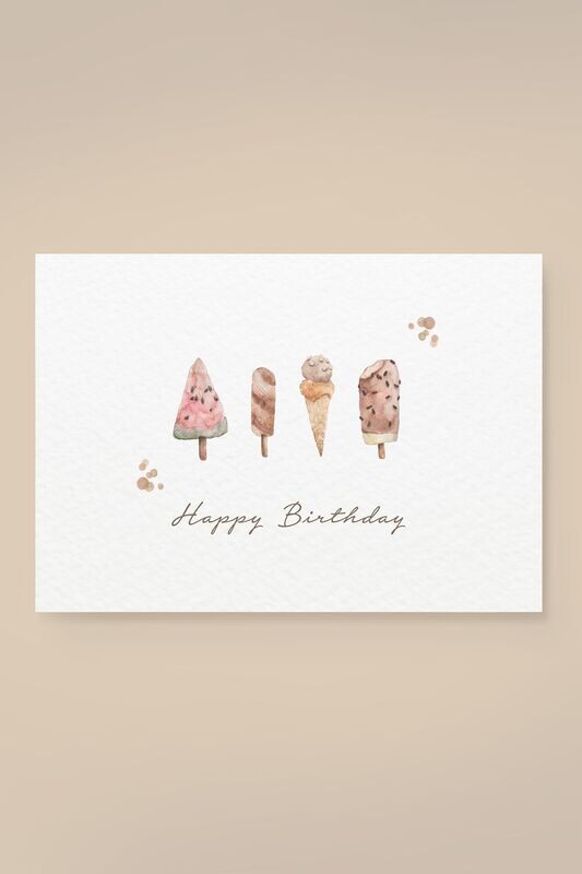 Postkarte Ice Cream 'Happy Birthday' Postkarte Ice Cream 'Happy Birthday'