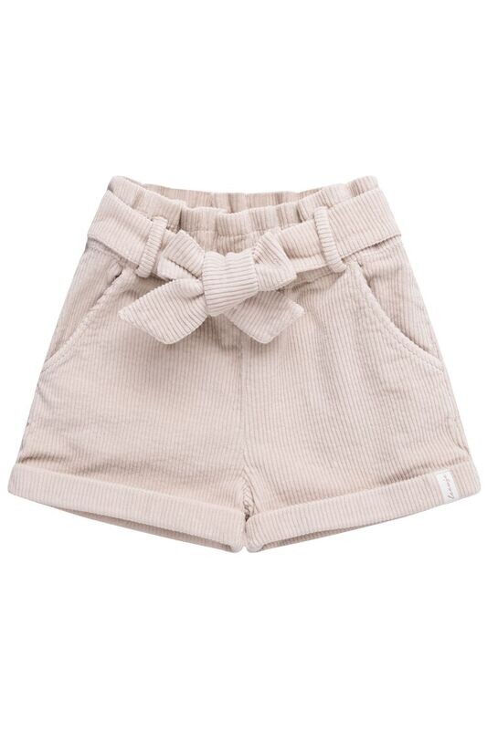 Paperbag Shorts aus Cord mit Schleife Paperbag Shorts aus Cord mit Schleife