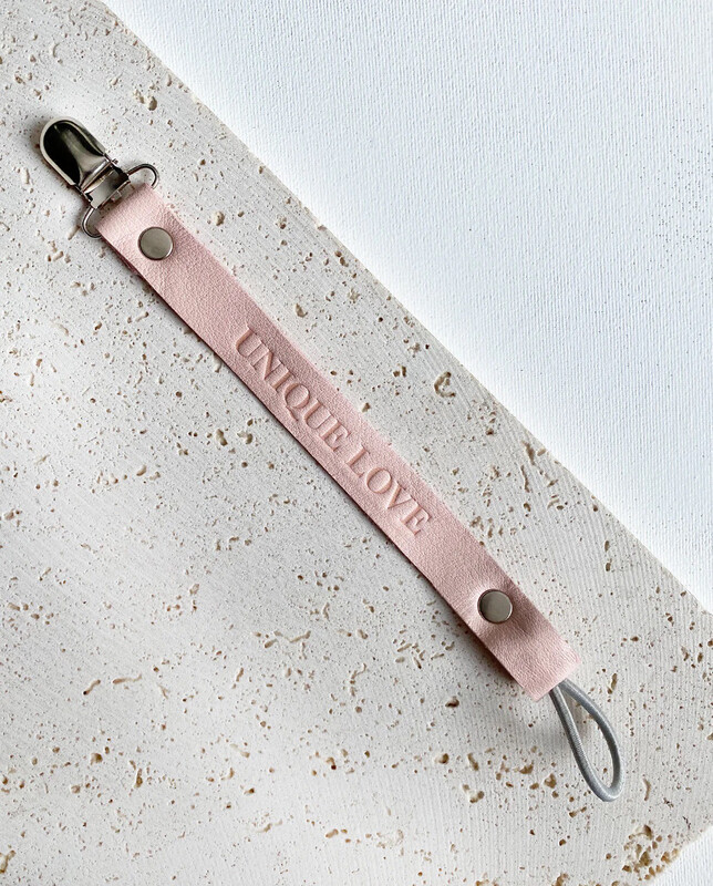Schnullerband Leder rose