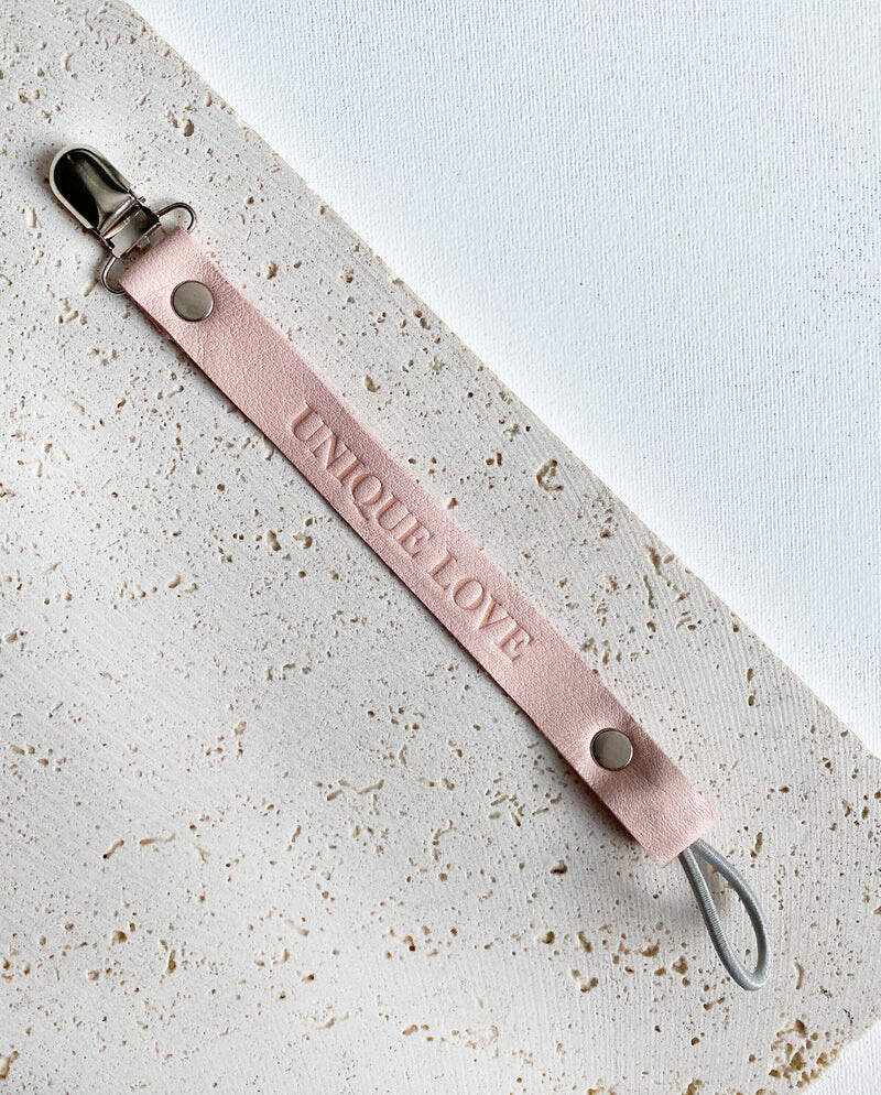 Schnullerband Leder rose