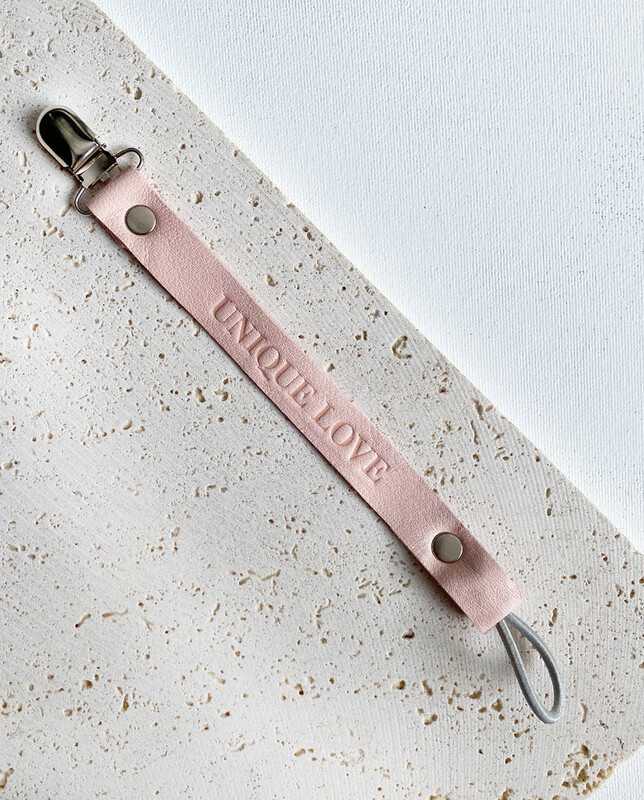 Schnullerband Leder rose