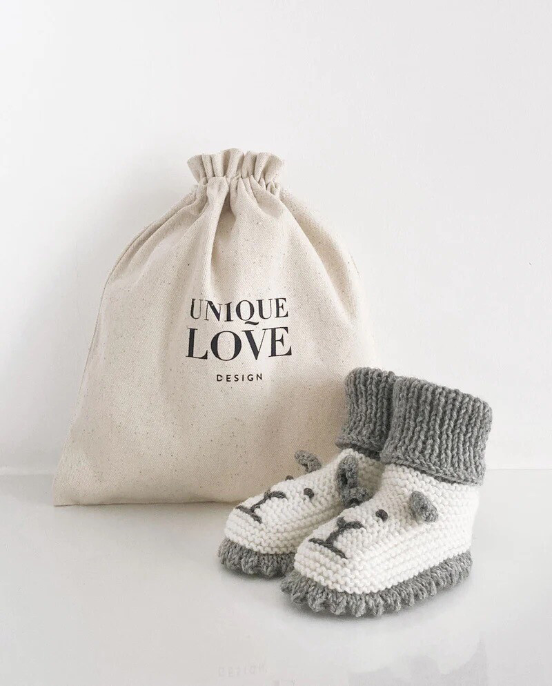 Strickschuhe Lion grey