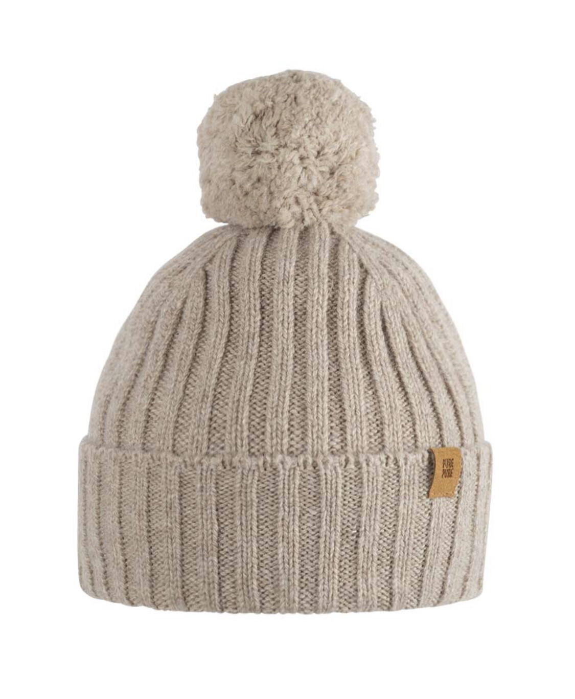 Bommelmütze beige