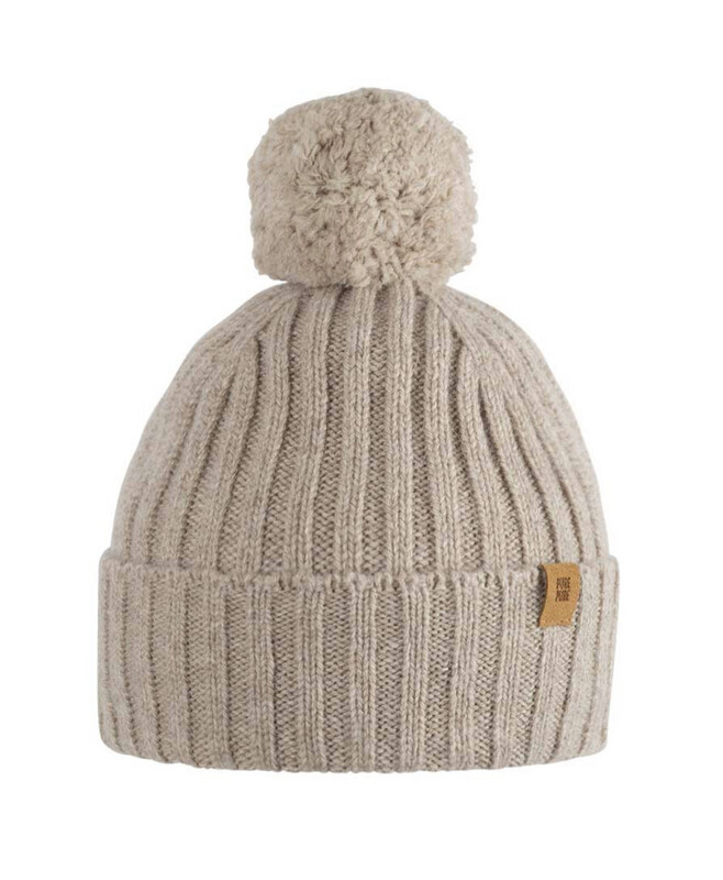 Bommelmütze beige