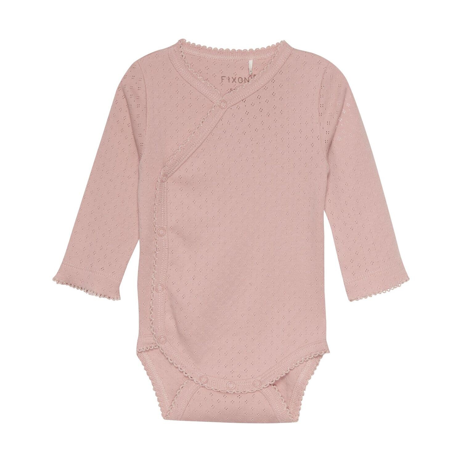 Wrap Body LS Pointelle - Misty Rose