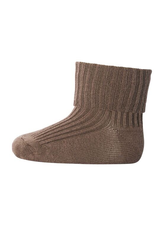 Wool rib baby Socken - 76 Brown Sienna