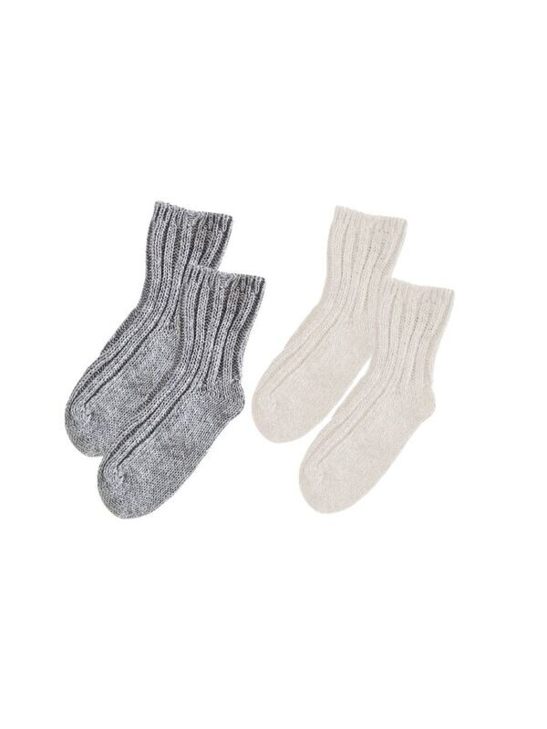 Baby Sockenduo 2 Stück grau & milk Baby Sockenduo 2 Stück grau & milk