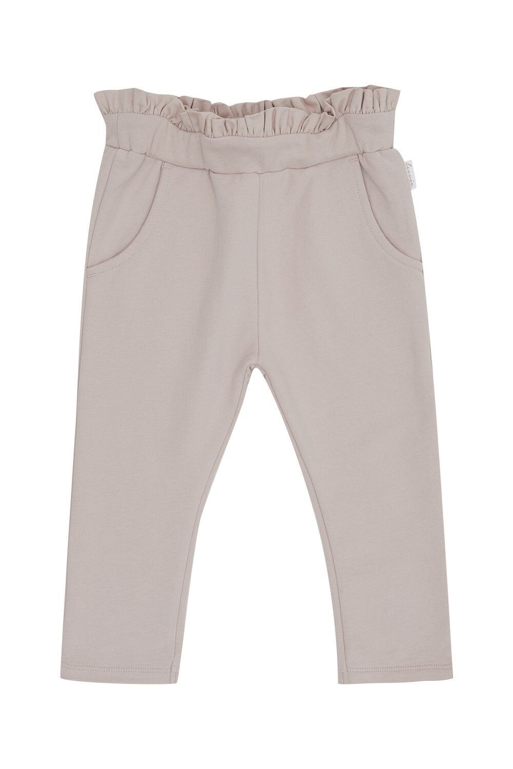 Sweathose mit Rüschenbund beige