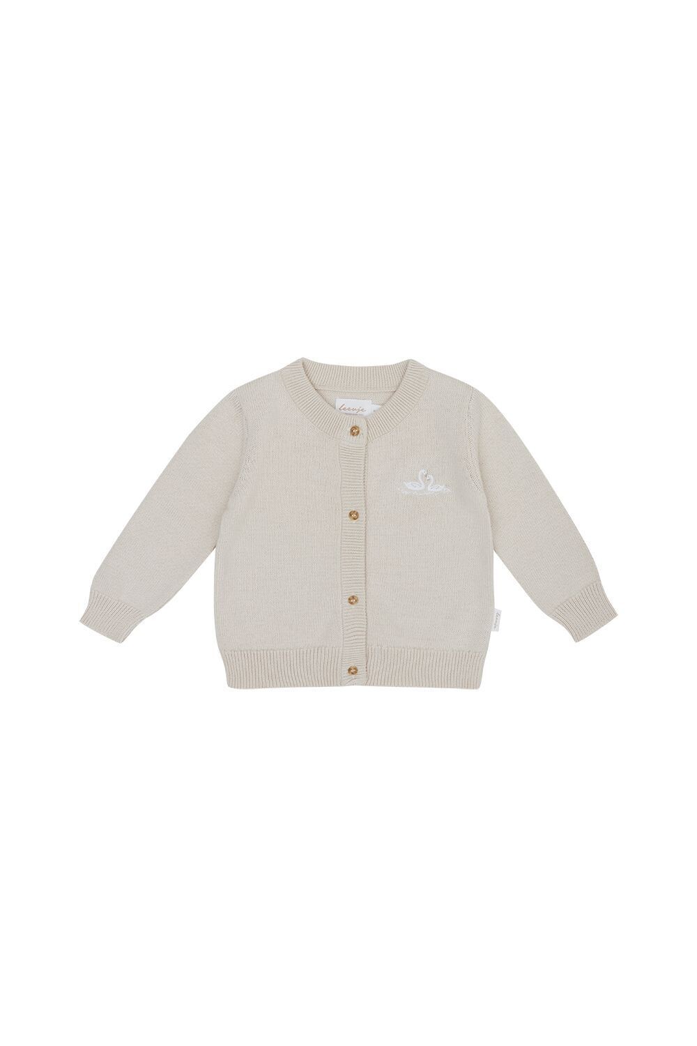 Chunky Knit Cardigan tiny Swan Couple beige