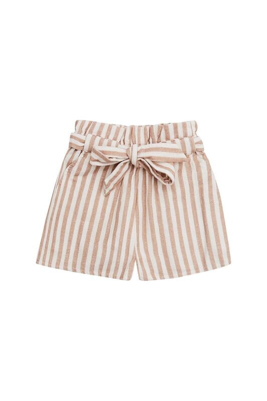 Leinenshorts mit Gürtel Coffee Stripes beige Leinenshorts mit Gürtel Coffee Stripes beige