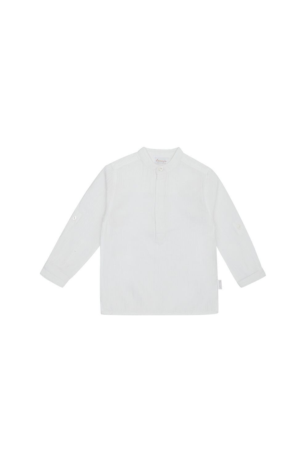 Leinenhemd mit Stehkragen white