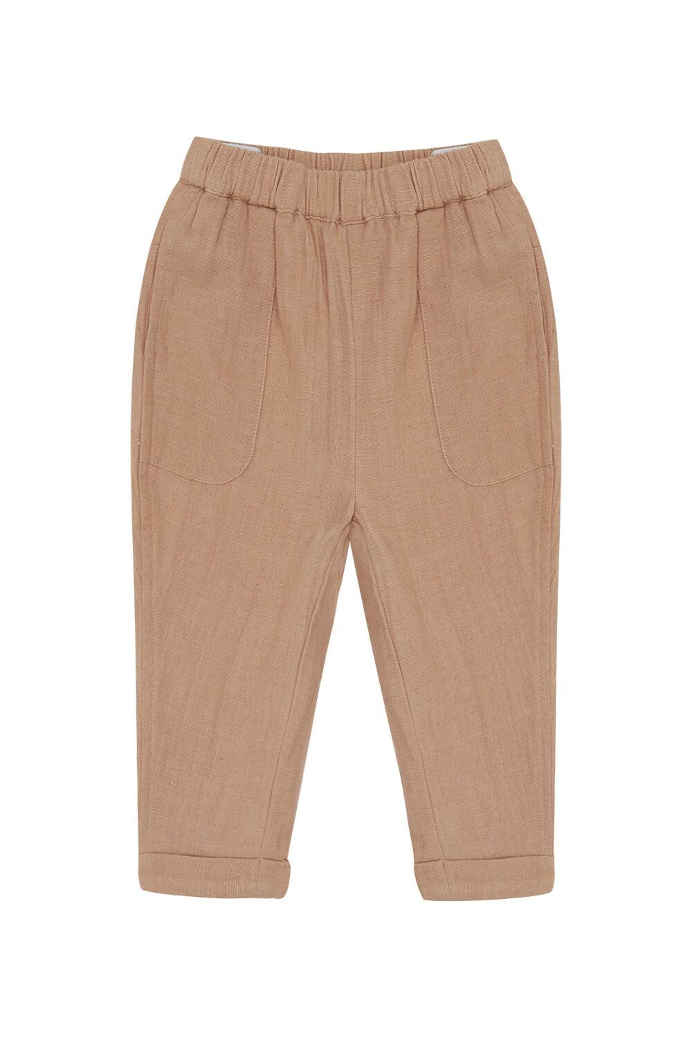 Leinenhose mit Taschen coffee