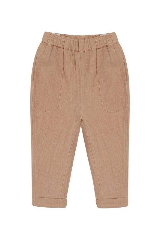Leinenhose mit Taschen coffee