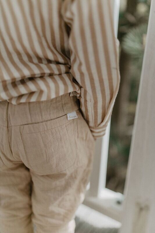 Leinenhose mit Taschen coffee