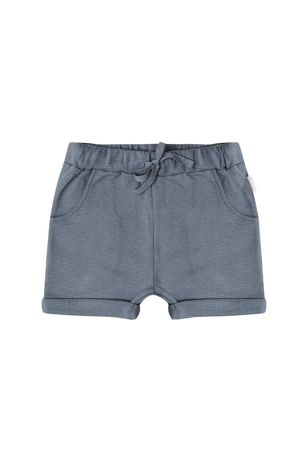 Shorts aus Waffle Piqué blue