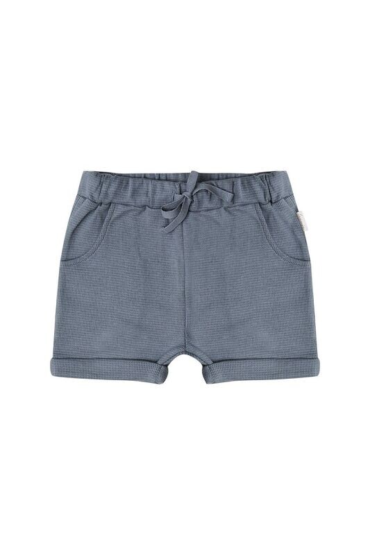 Shorts aus Waffle Piqué blue