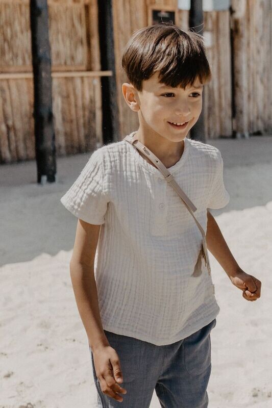 T-Shirt aus Musselin white mit Tasche